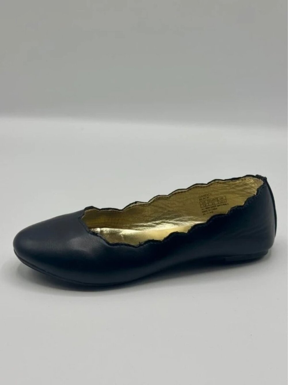 Sam & Libby Ballet Flats Candice Black Scalloped Girls Sz 13